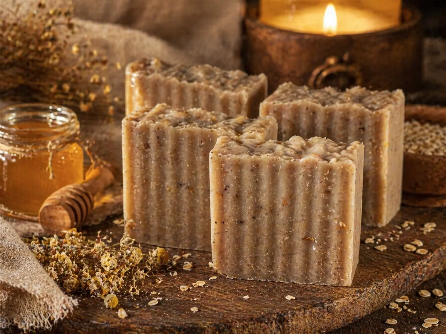 Mawmaw's Honey Harvest shea butter oat chamomile handmade soap bar