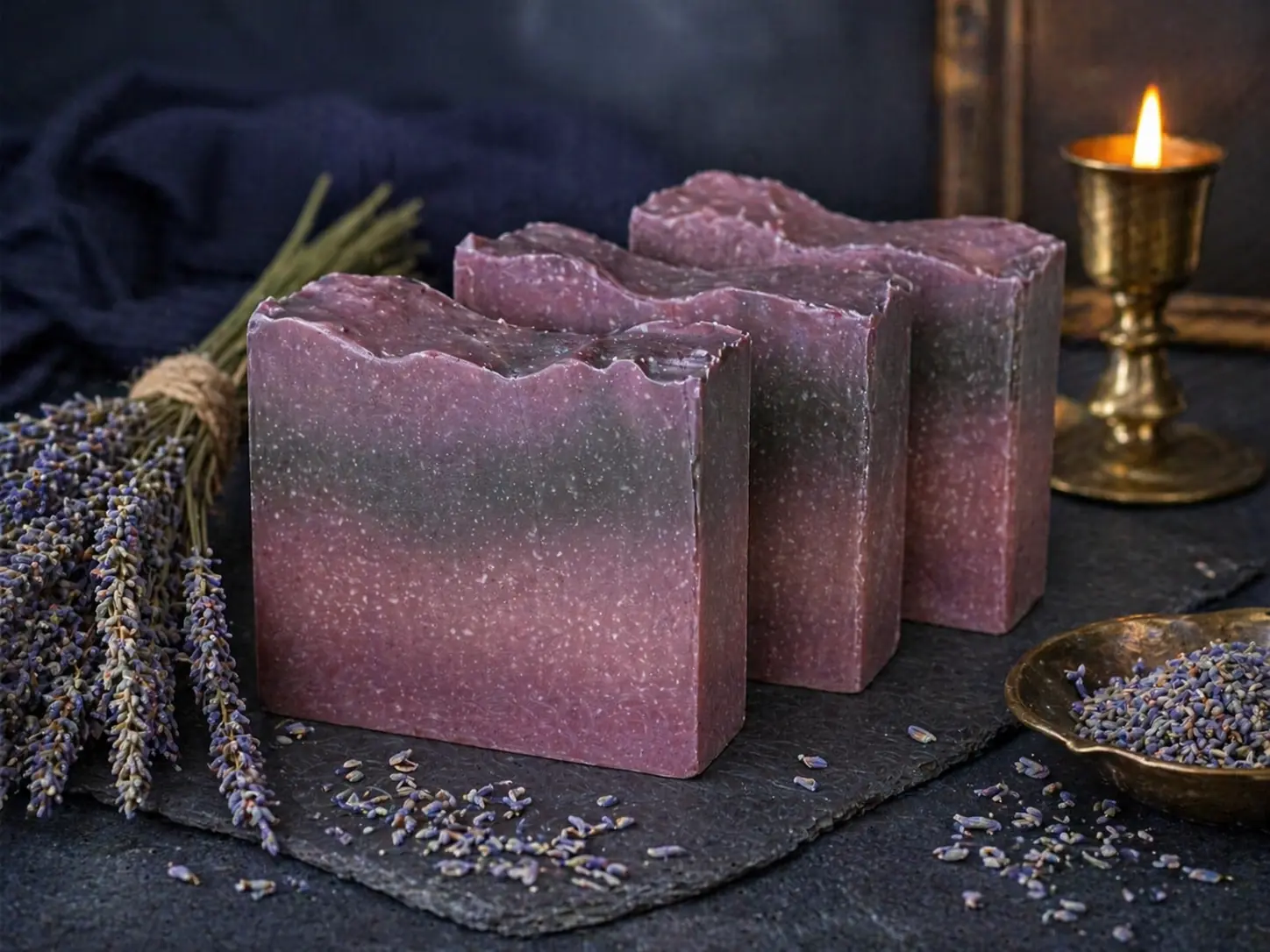 Mawmaw's Midnight Lavender deep purple cold process artisan soap bar