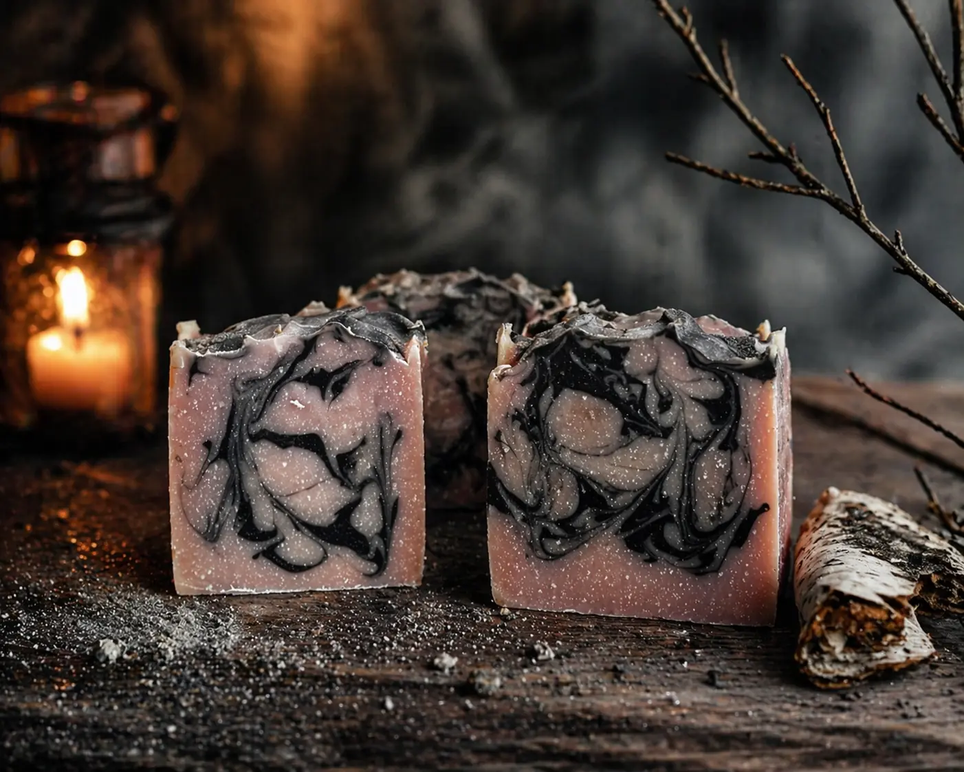 Mawmaw's Smoke handmade charcoal artisan soap bar with woodland snow fragrance